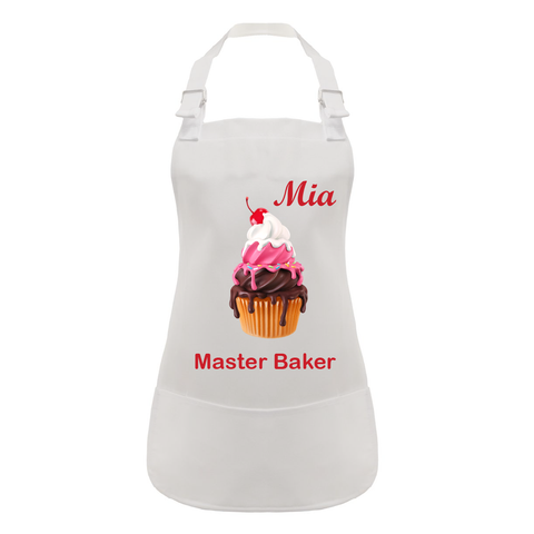 Personalised Childs Cherry toped Cupcake Apron