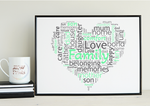 Personalised Family Wordcloud Heart Print
