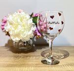Personalised Mother's Day Gin Glass Gift Boxed with Hearts