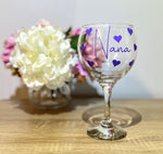 Personalised Mother's Day Gin Glass Gift Boxed with Hearts