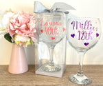 Personalised Birthday Gin Glass Gift Boxed Name & Age