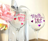 Personalised Birthday Gin Glass Gift Boxed Name & Age