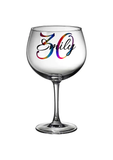 Personalised Birthday age & name Gin Glass