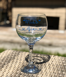 Personalised Name Gin Glass in Heart Font
