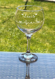 Personalised Name Gin Glass in Heart Font