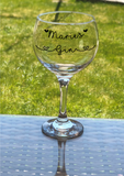 Personalised Name Gin Glass in Heart Font