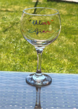 Personalised Name Gin Glass in Heart Font